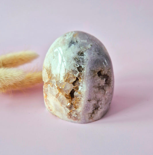 XL Edelsteen Druzy Pink Amethist Geode Freeform van 257 gram Statement Piece