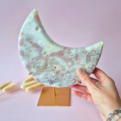 Gemstone Blue Moonstone Flame 7-9cm With Beautiful Flash