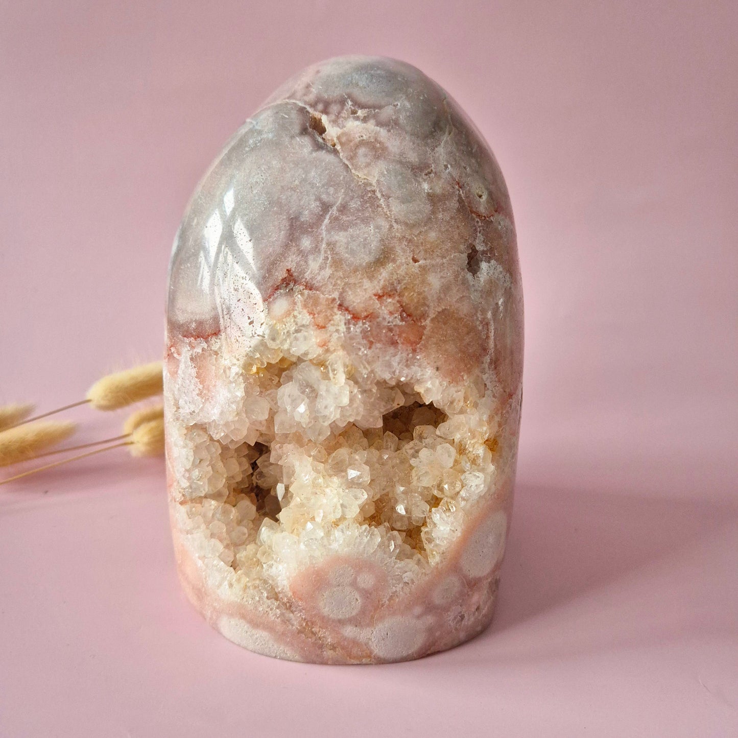 XXL Edelsteen Druzy Pink Amethist Geode Freeform van 3425 gram Statement Piece