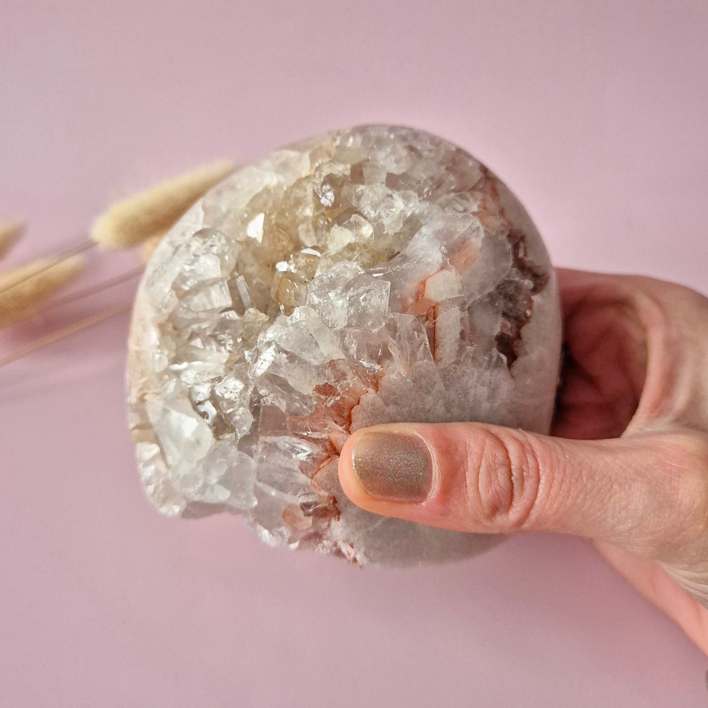 XL Edelsteen Druzy Pink Amethist Geode Freeform van 749 gram Statement Piece