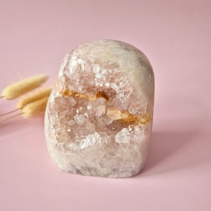 XL Edelsteen Druzy Pink Amethist Geode Freeform van 783 gram Statement Piece