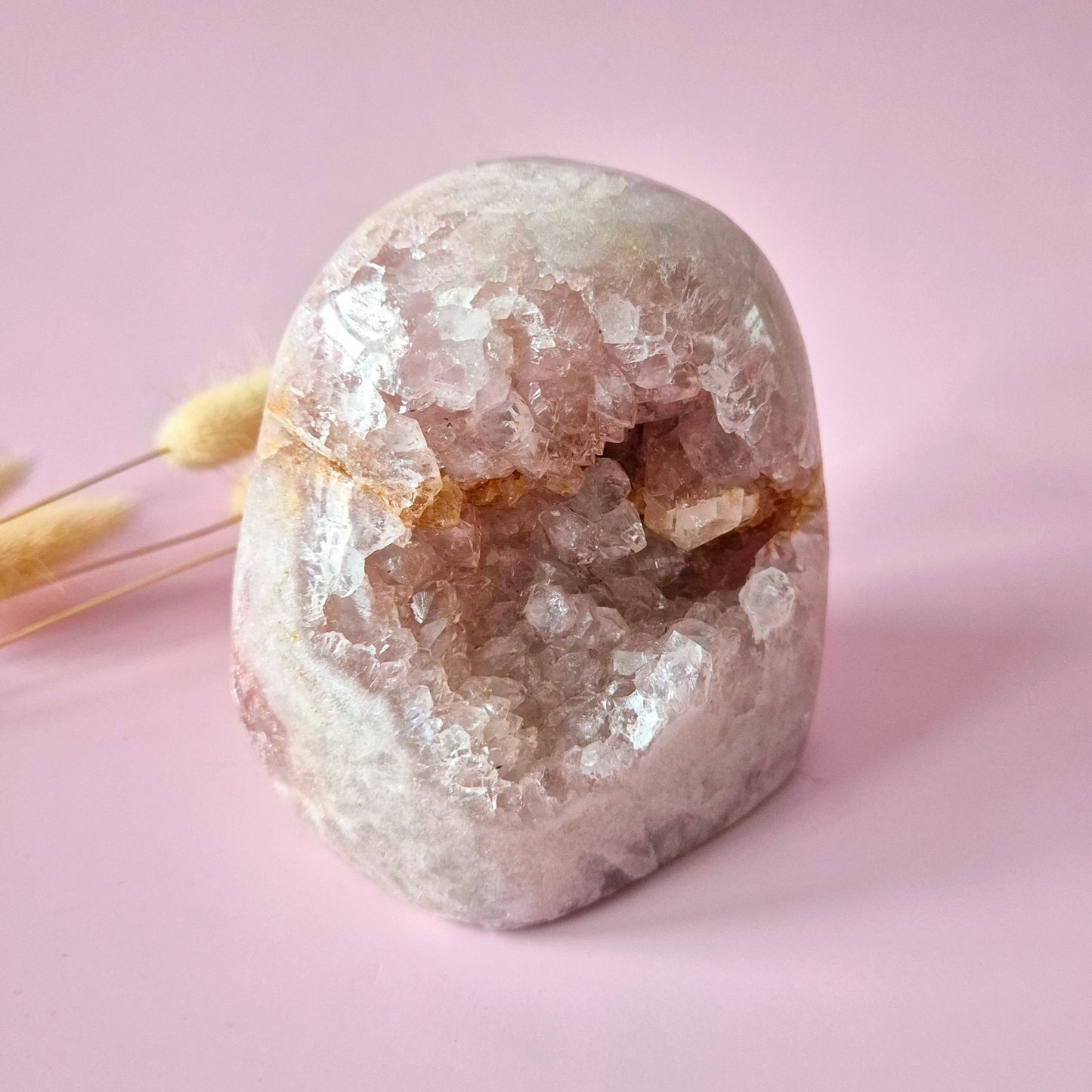 XL Edelsteen Druzy Pink Amethist Geode Freeform van 783 gram Statement Piece