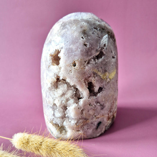 XL Edelsteen Druzy Pink Amethist Geode Freeform van 1183 gram Statement Piece