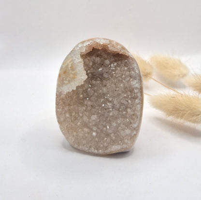 Druzy Grijze Agaat Freeform / Staande Edelsteen Kristal - #43 165g