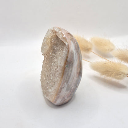 Druzy Grijze Agaat Freeform / Staande Edelsteen Kristal - #43 165g