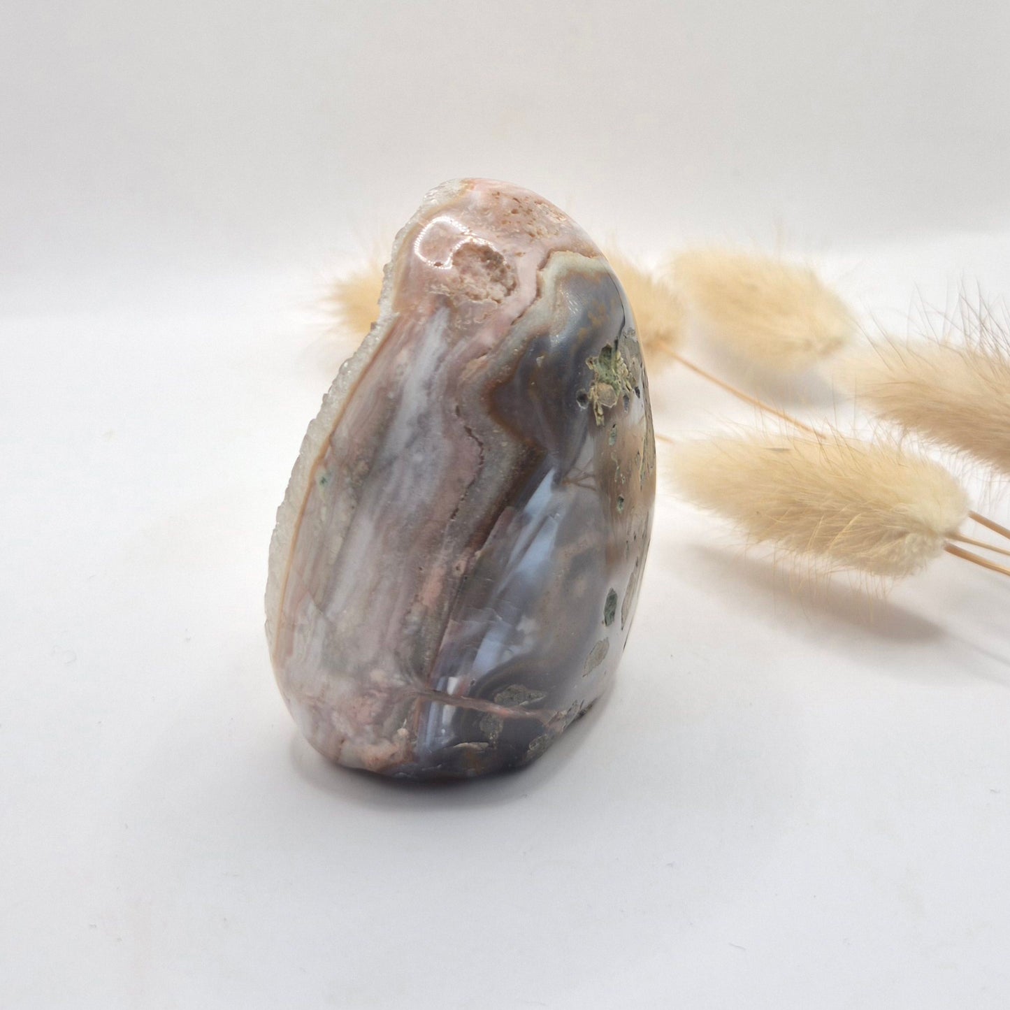 Druzy Grijze Agaat Freeform / Staande Edelsteen Kristal - #43 165g