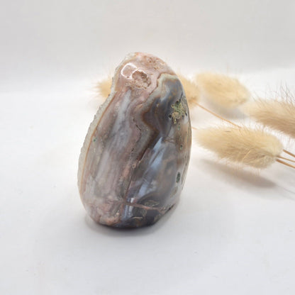 Druzy Grijze Agaat Freeform / Staande Edelsteen Kristal - #43 165g