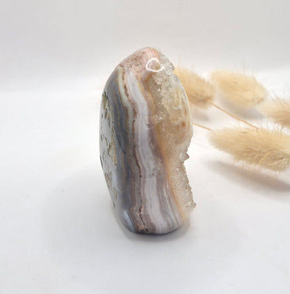 Druzy Grijze Agaat Freeform / Staande Edelsteen Kristal - #43 165g