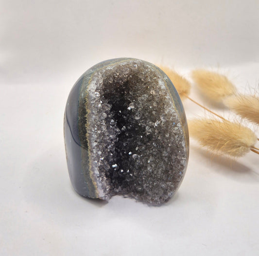 Druzy Grijze Agaat Freeform / Staande Edelsteen Kristal - #55 200g