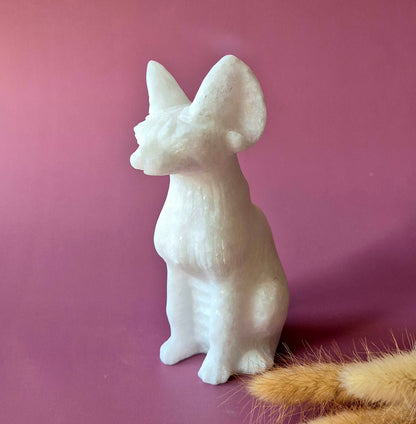 XL Edelstein-Katzenstatue aus Ozeanjaspis 16-18 cm – handgeschnitzt | Einzigartiges Dekorationsstück