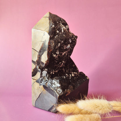 XXL Septarian Toren met Druzy – 2.1 kg | Statement Crystal