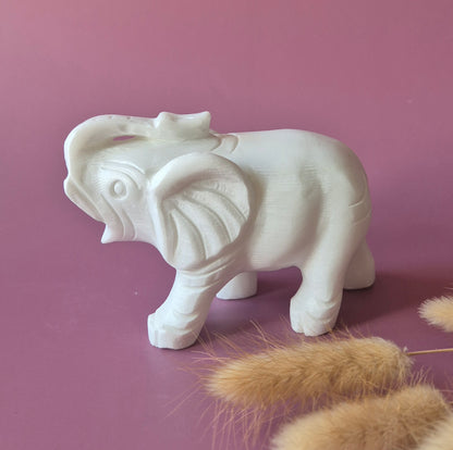 Großer weißer Jadeelefant aus Edelstein – 3 kg – Symbol für Weisheit, Glück und Schutz