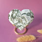 Edelstein Druzy Moosachat Herz auf Metallständer – Nr. 93 230 Gramm