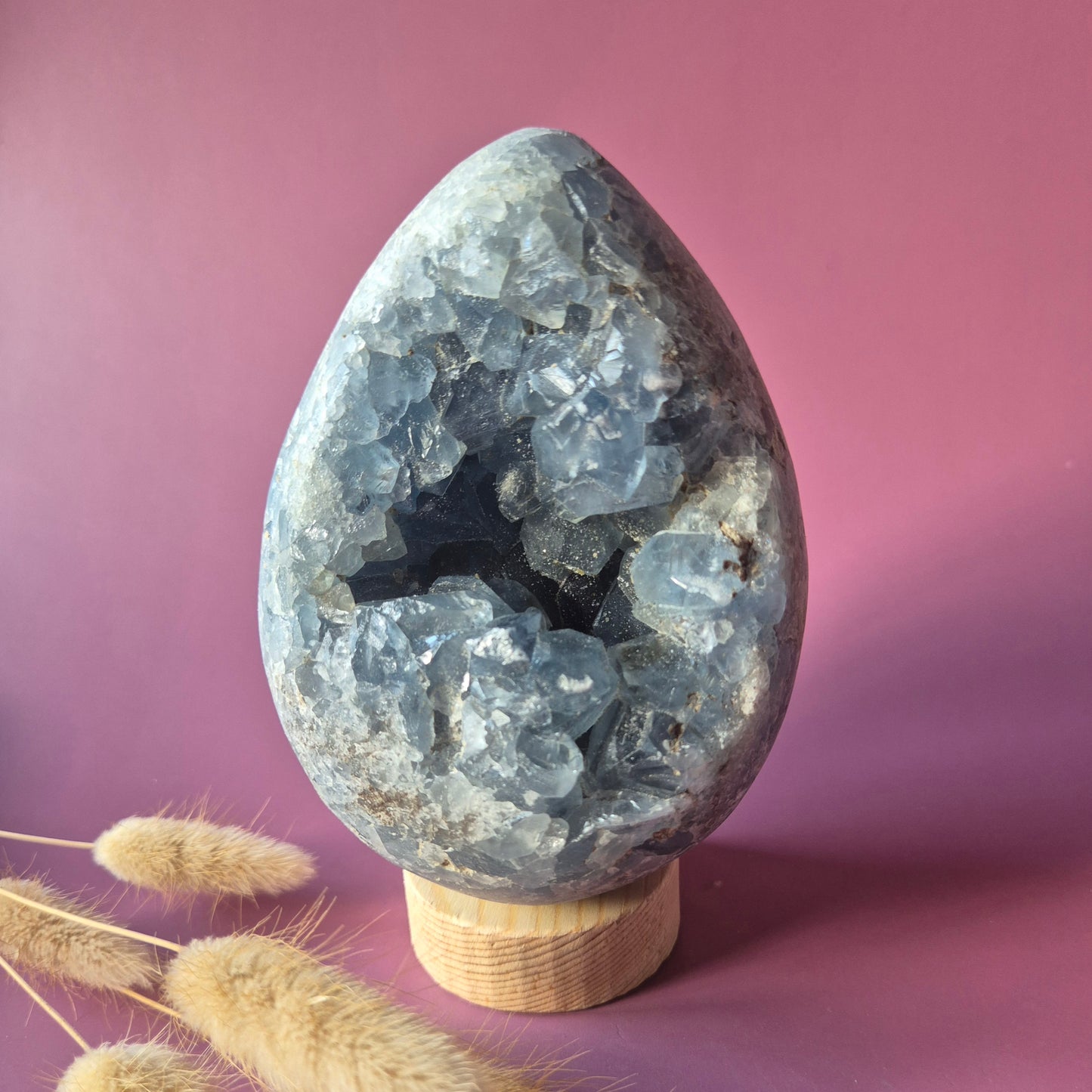 XL Celestite Geode Ei – 1637 gram | Hemelsblauw rustpunt met engelenenergie (Celestien)