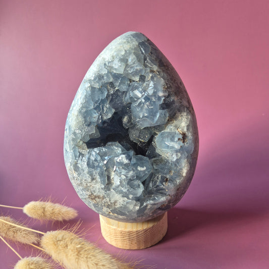 XL Celestite Geode Ei – 1637 gram | Hemelsblauw rustpunt met engelenenergie (Celestien)