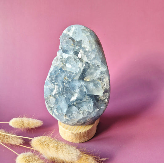 XL Celestite Geode Ei – 1300 gram | Hemelsblauw rustpunt met engelenenergie (Celestien)