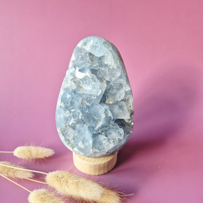 XL Celestite Geode Ei – 1300 gram | Hemelsblauw rustpunt met engelenenergie (Celestien)
