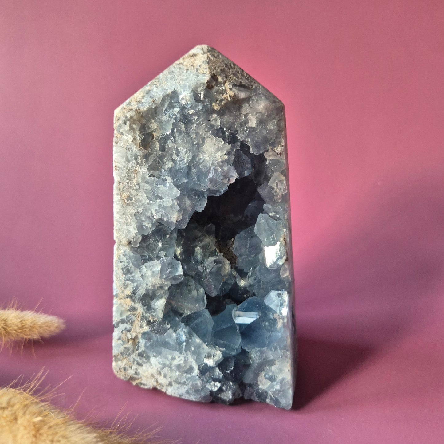 Celestien Geode Toren – 1328 g | Rust, helderheid & engelenenergie Ruwe Edelsteen