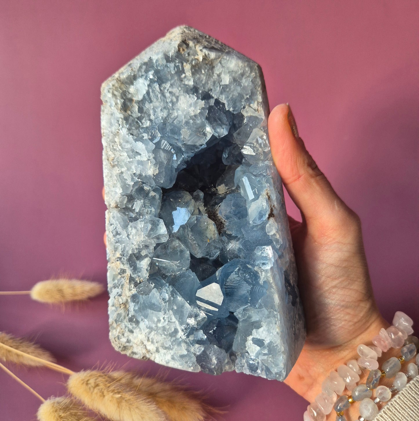 Celestien Geode Toren – 1328 g | Rust, helderheid & engelenenergie Ruwe Edelsteen