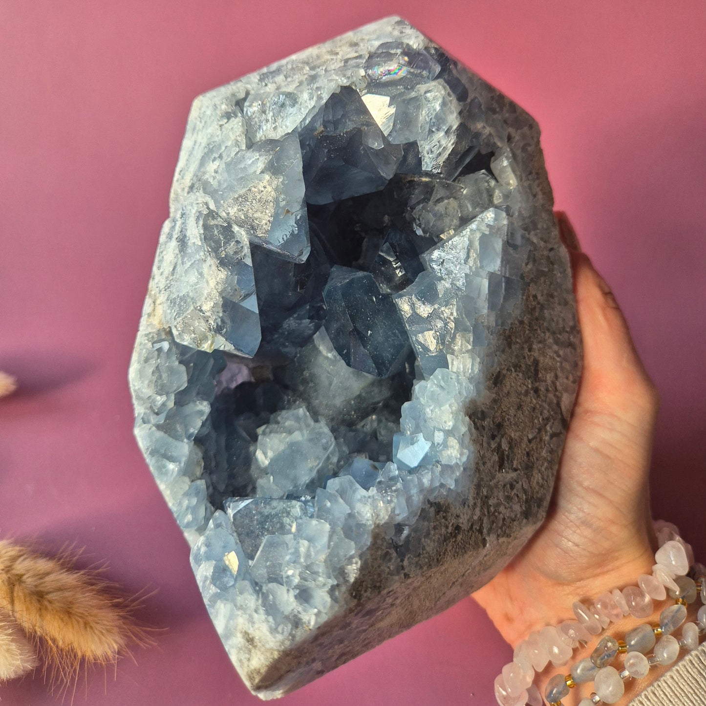 Celestien Geode – 2,56 kg | Rust, helderheid & engelenenergie Ruwe Edelsteen