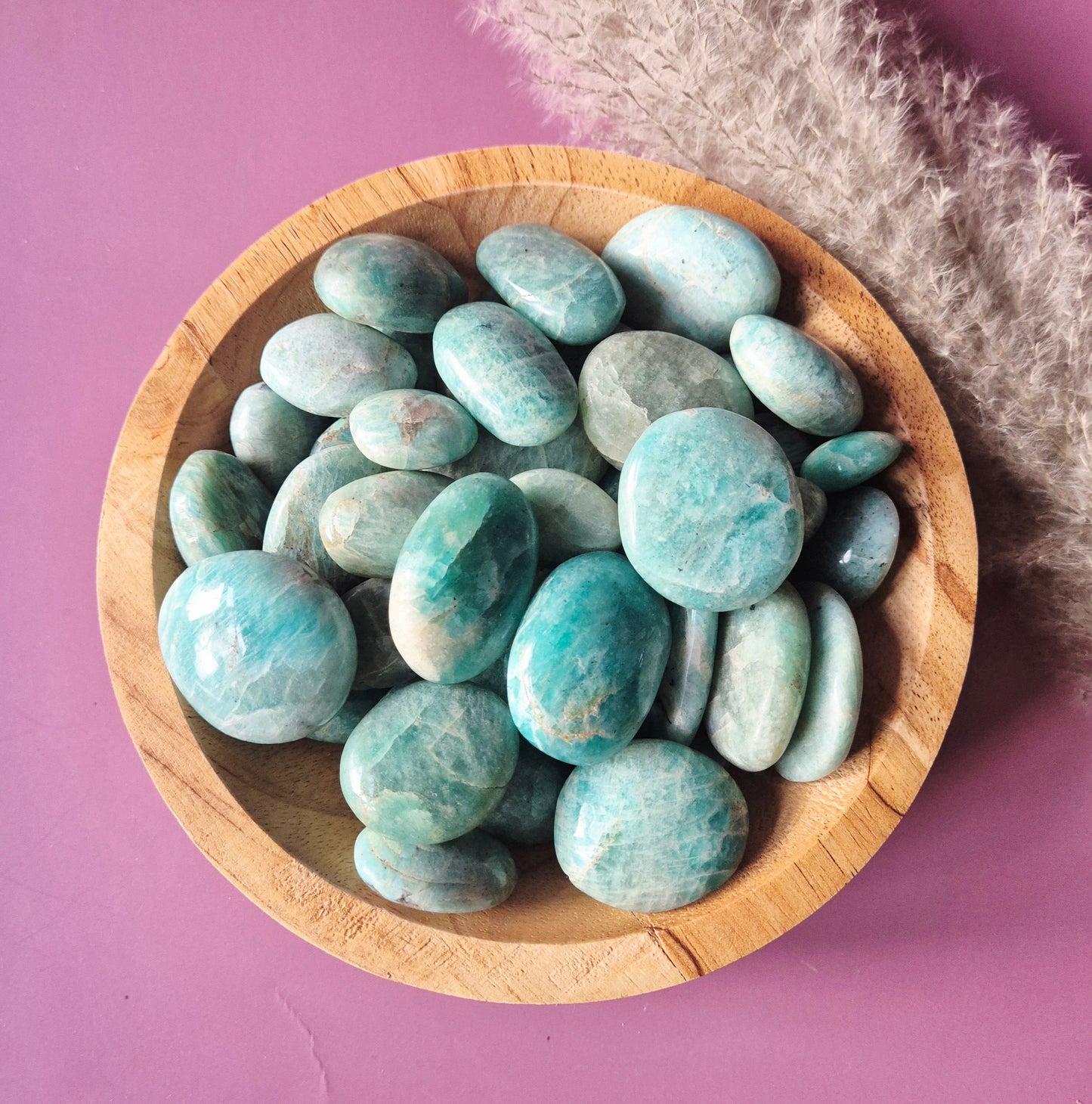 Amazoniet Handsteen – ca. 4–6 cm - Palmsteen / Worrystone / Zorgensteen