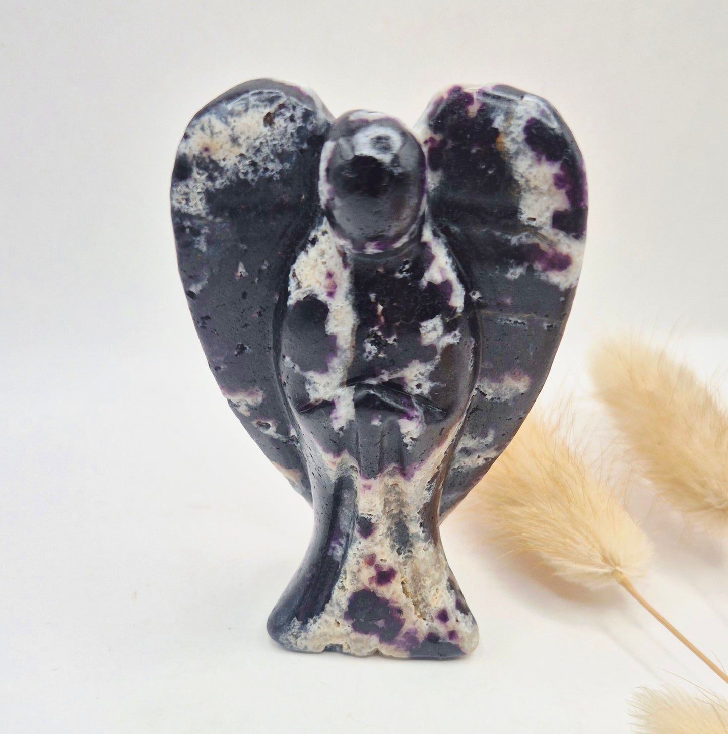 Edelstein Druzy Moosachat Herz auf Metallständer – Nr. 93 230 Gramm