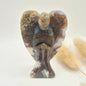 Gemstone Large Druzy Moss Agate Heart on Metal Stand – #75 171gram
