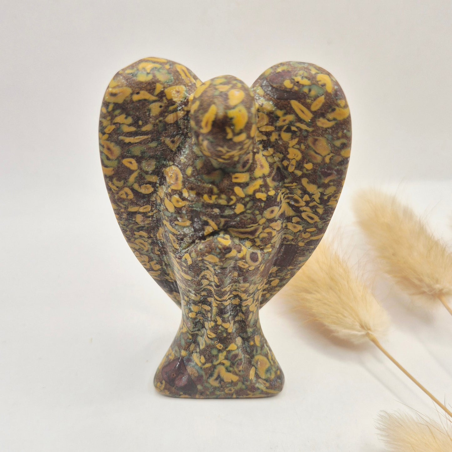 Edelstein Druzy Moosachat Herz auf Metallständer – Nr. 93 230 Gramm