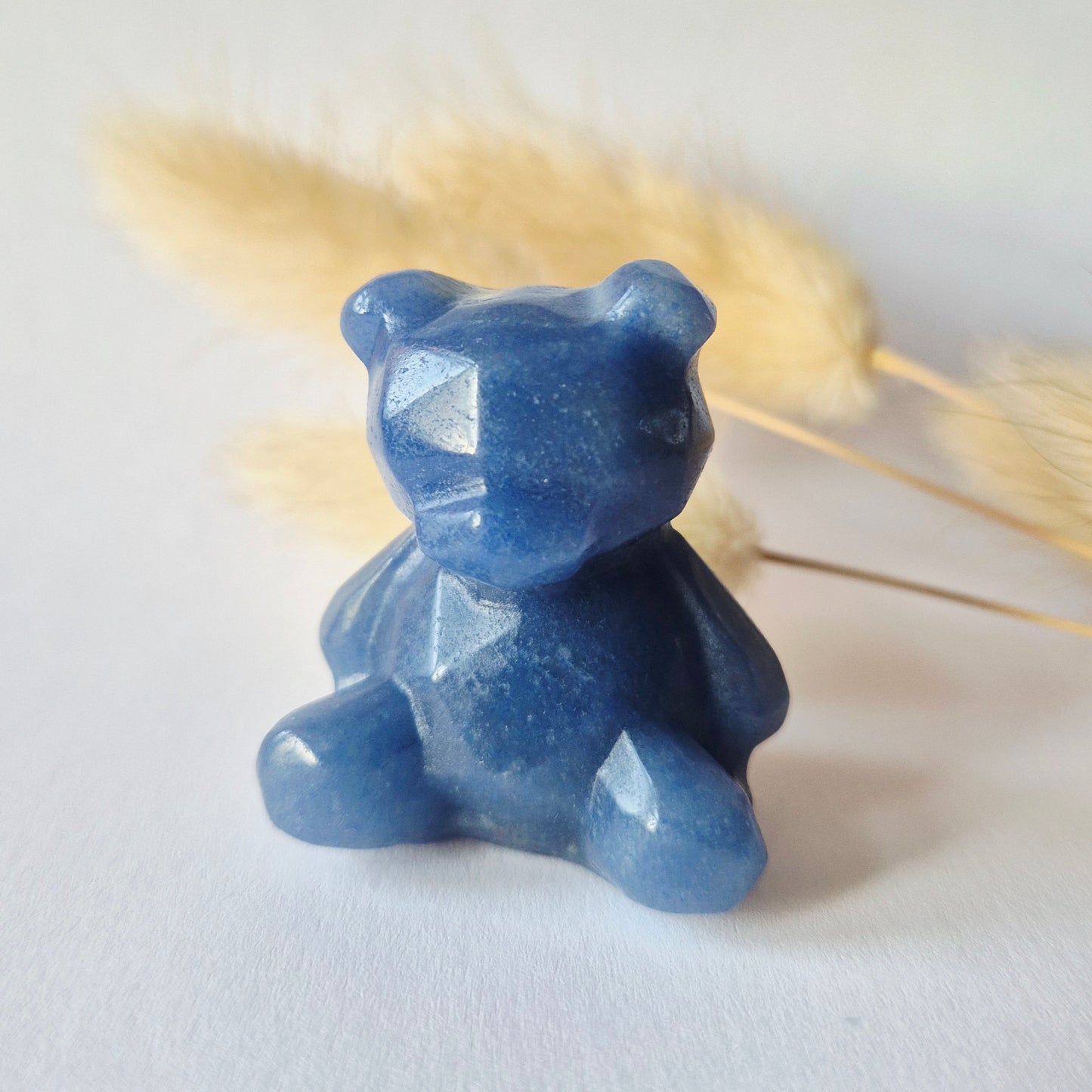 Edelsteen Facet Beer 4cm Crystal Carving – Blauwe Aventurijn