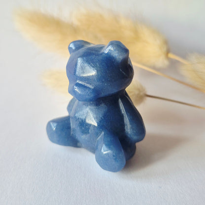 Edelsteen Facet Beer 4cm Crystal Carving – Blauwe Aventurijn