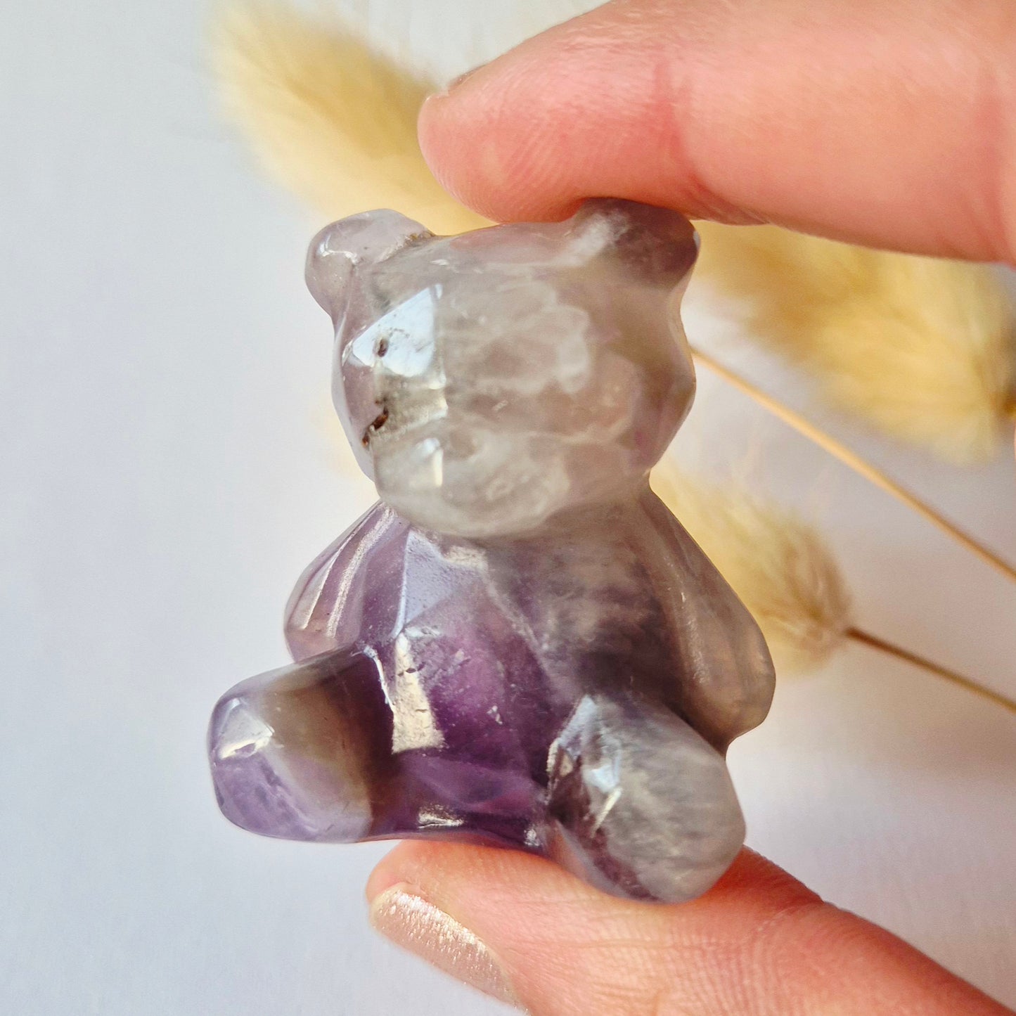 Edelsteen Facet Beer 4cm Crystal Carving – Dream Amethist