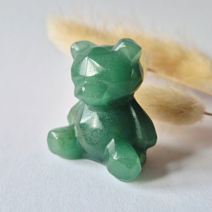Edelsteen Facet Beer 4cm Crystal Carving – Groene Aventurijn