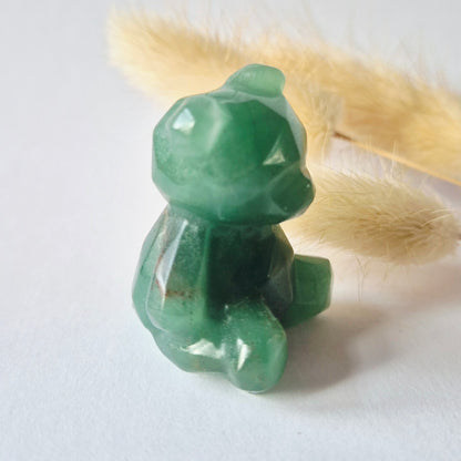 Edelsteen Facet Beer 4cm Crystal Carving – Groene Aventurijn