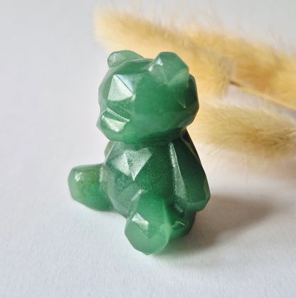 Edelsteen Facet Beer 4cm Crystal Carving – Groene Aventurijn
