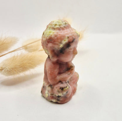 Edelstein Rosenquarz Buddha 5cm