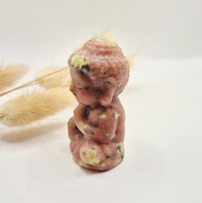 Edelstein Rosenquarz Buddha 5cm