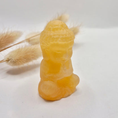Edelsteen Gele Calciet Buddha 5cm