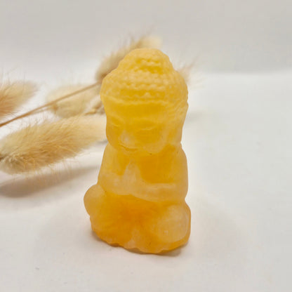 Edelsteen Gele Calciet Buddha 5cm