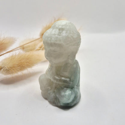 Edelsteen Fluoriet Buddha 5cm