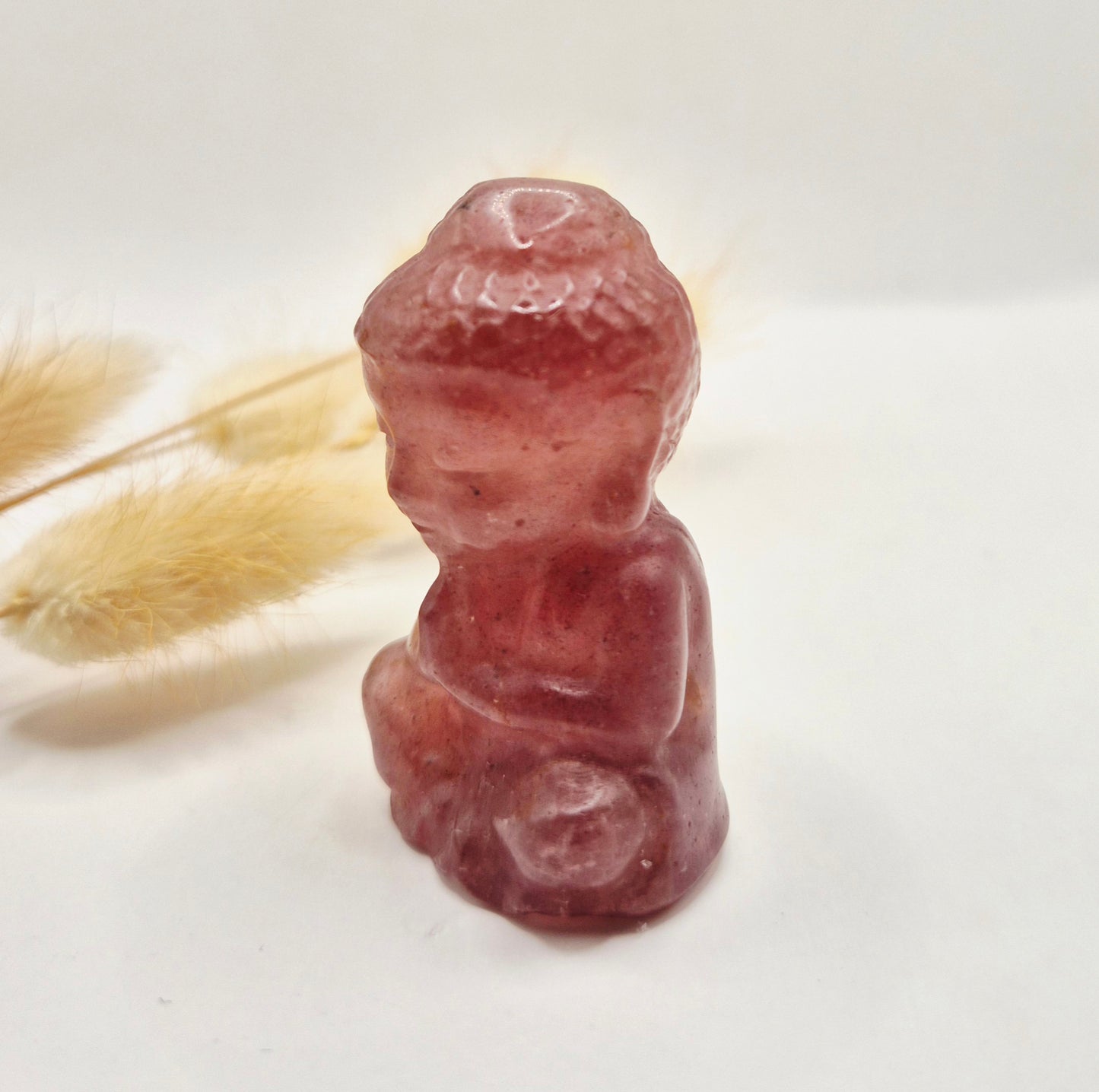 Edelstein Rosenquarz Buddha 5cm