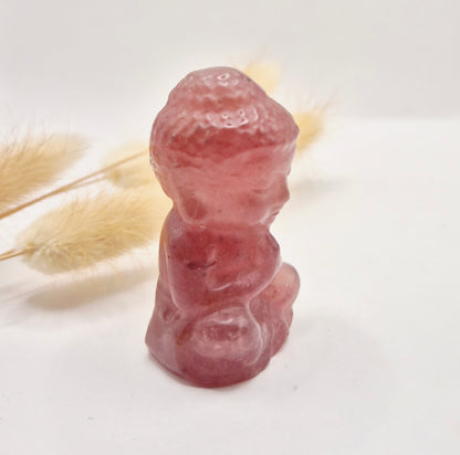 Edelstein Rosenquarz Buddha 5cm