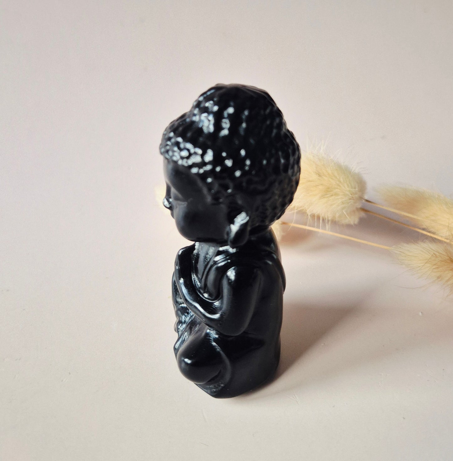 Zwarte Obsidiaan Edelsteen Buddha – 8 cm