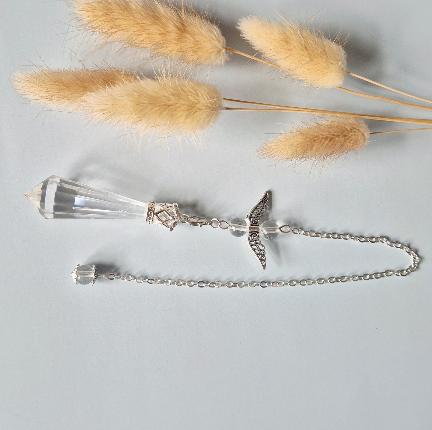 Edelsteen Hoge Kwaliteit Bergkristal Pendel – 8-zijdig Gefacetteerd (± 5 cm)