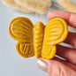 Edelsteen 3D Vlinder 6x5 cm – Gele Jade (Ronde vleugels)