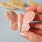 Edelsteen 3D Vlinder 6x5 cm – Roze Jade (ronde vleugels)