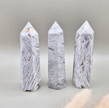 Edelsteen Druzy Mexican Agate Toren 8–10 cm