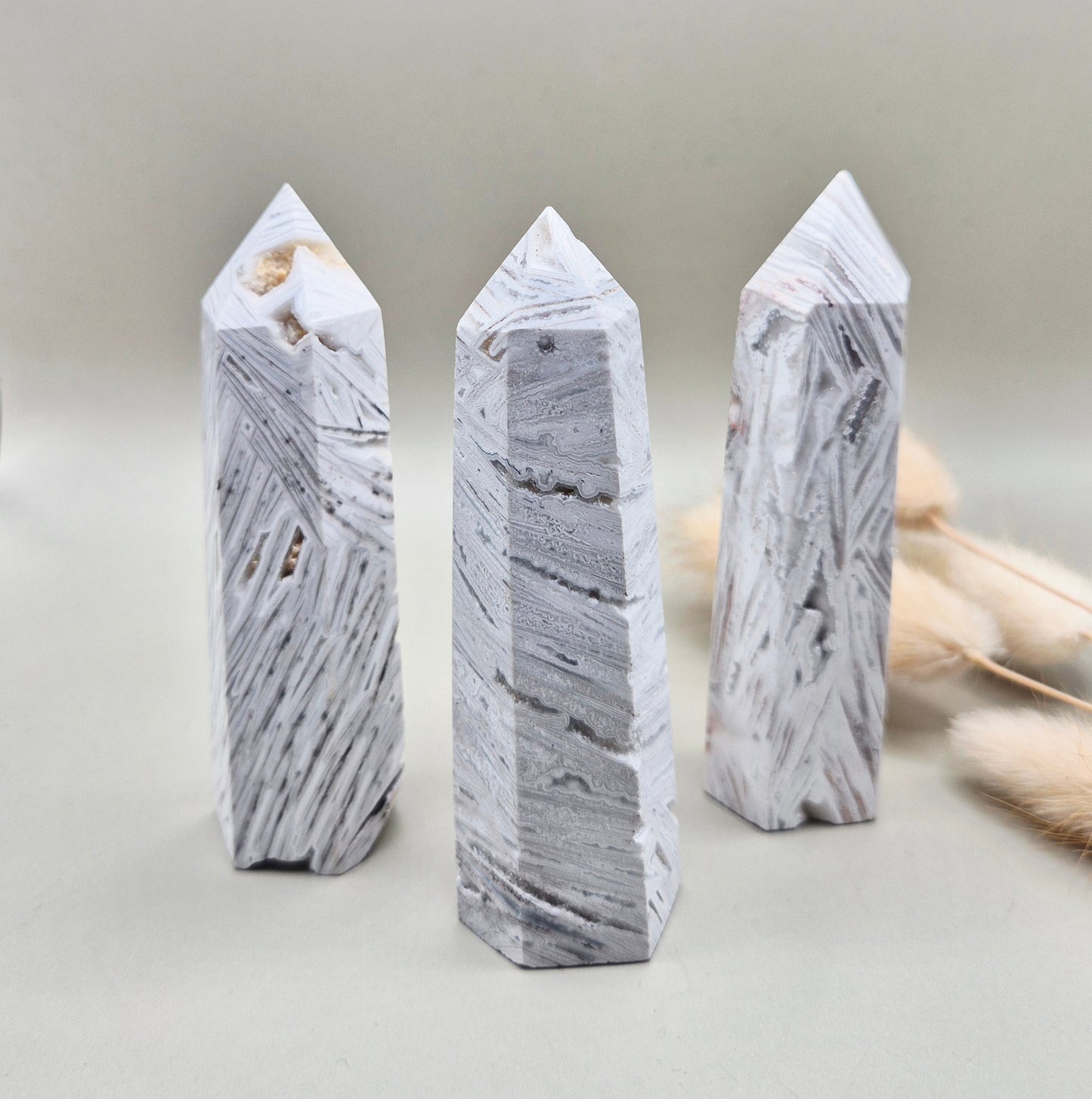 Edelsteen Druzy Mexican Agate Toren 8–10 cm