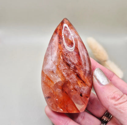 Yellow Calcite - Drop Shaped Drop Standing Gemstone Crystal Flame