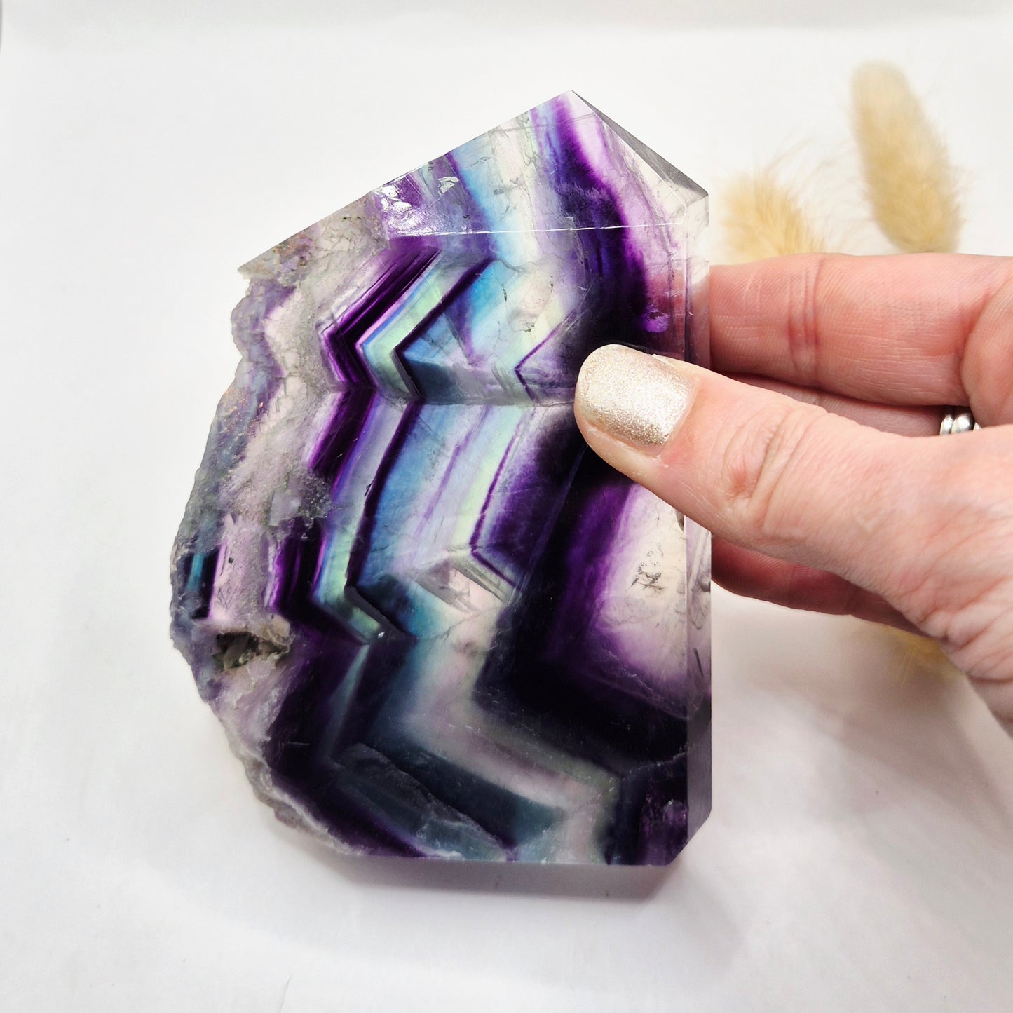 Candy Fluoriet sculptuur met ruwe rand - 346g