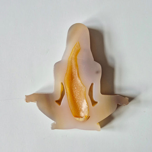 Druzy Agaat Meditatie Edelsteen Carving 10cm #3 - Handgesneden vrouwelijke meditatievorm